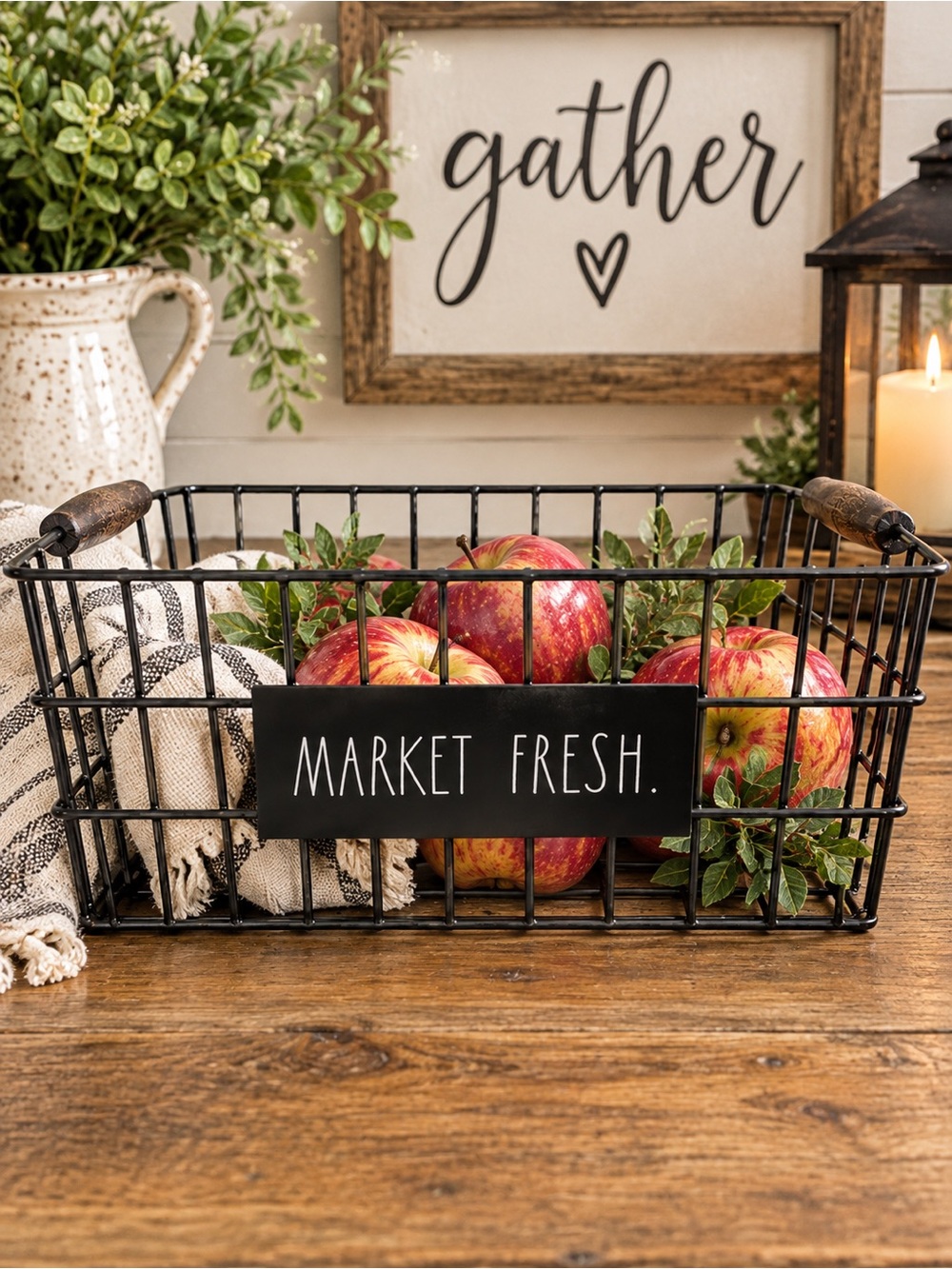 Rae Dunn Market Fresh Wire Basket